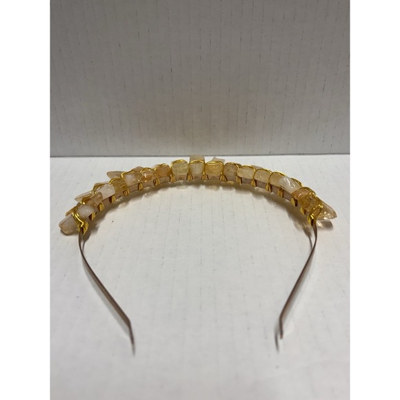 Quartz Tiara Crown Gemstones gold tone head wear Head Accesory Fairy - Picture 7 of 12